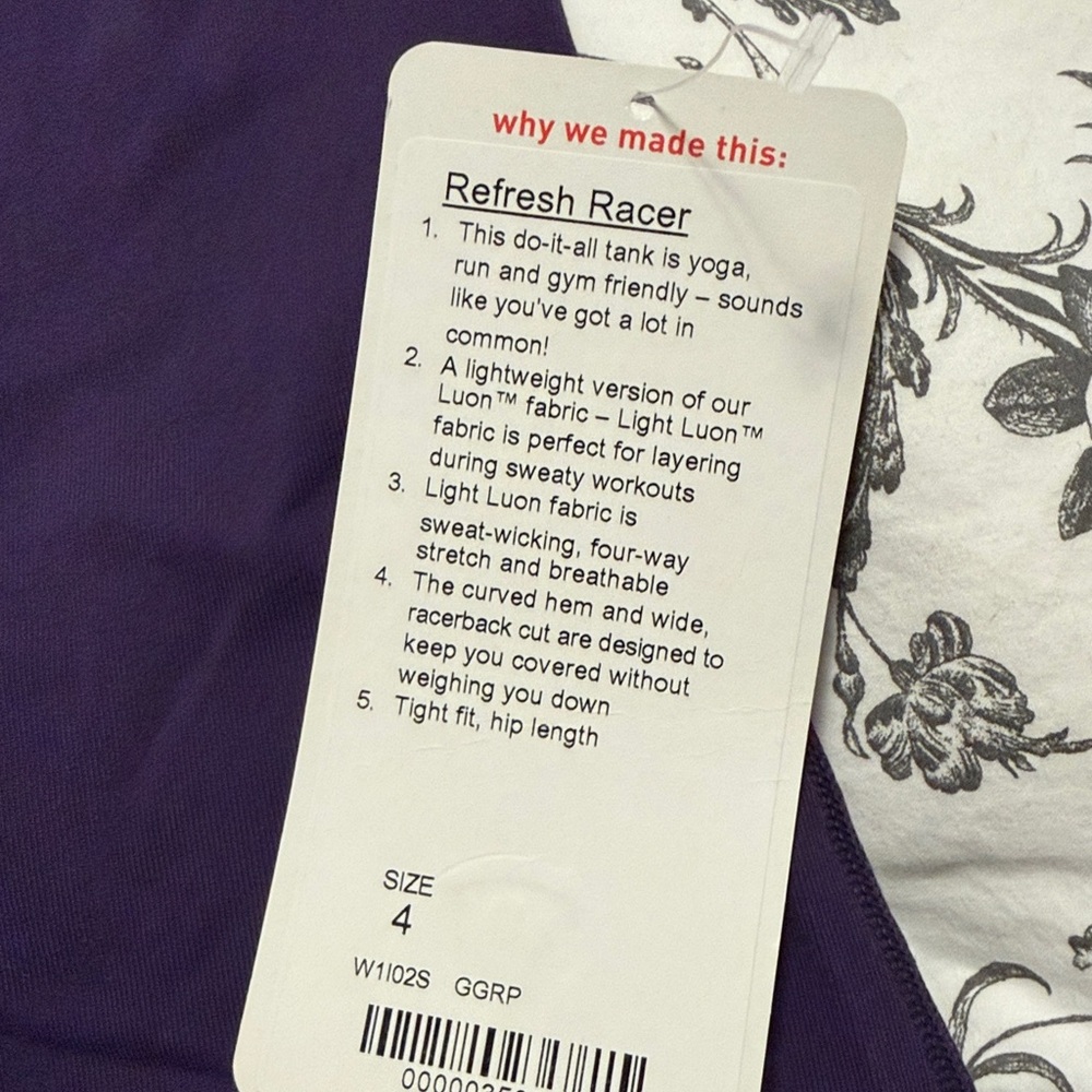 💜 Lululemon Refresh Racer Going Grape - Picture 4 of 5